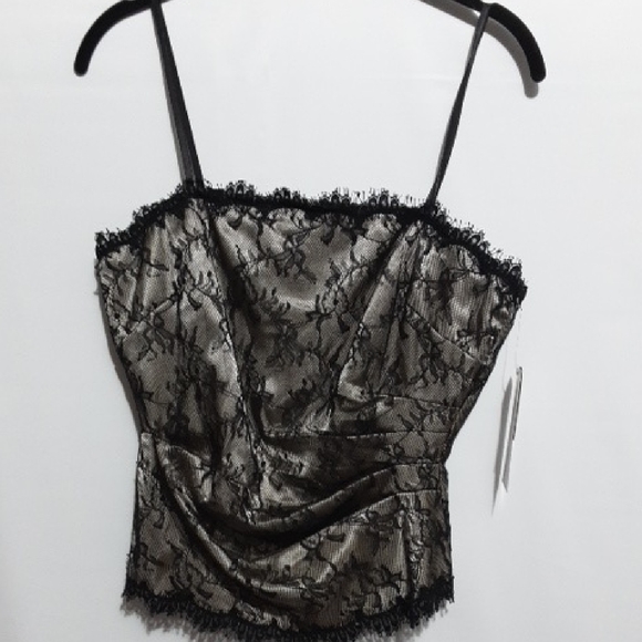 Adrianna Papell Tops - Adrianna Papell Black Goth Lace Evening Top‎